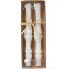 Tag Bone Flame Taper Candles Set Of 2 Halloween White Wax In White