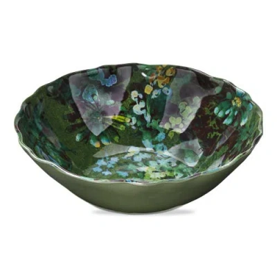 Tag Botanica Green Floral Print Melamine Serving Bowl Indoor Outdoor