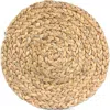 Tag Braided Water Hyacinth Round Placemat Natural Wipe Clean In Neutral