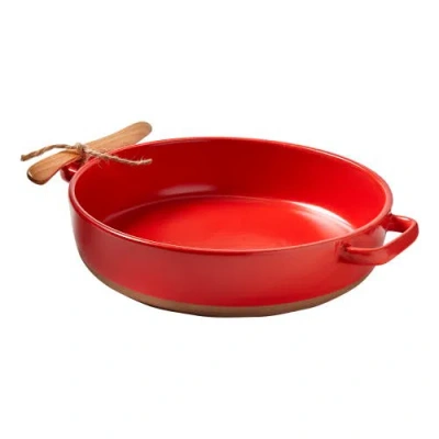 Tag Brie Baker Spreader Set Of 2 Red Ceramic Baking Dishes