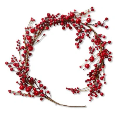 Tag Bright Red Holly Berries Garland For Christmas Decor
