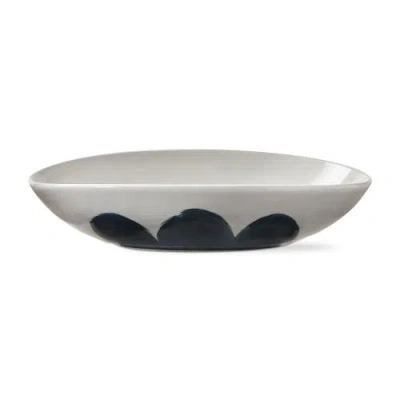 Tag Brushstroke Ceramic Snack Bowl Blue Multi Everyday Dining In White