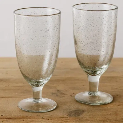 Tag Bubble Clear Glass Iced Tea Goblet Set Of Two 22 oz In Transparent