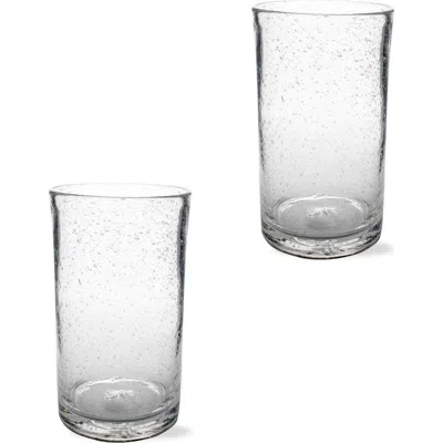Tag Bubble Glass Clear Tumbler Set Of 2 Dishwasher Safe In Transparent