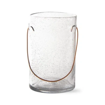 Tag Bubble Glass Copper Handle Candle Holder For Pillar Candles In Transparent