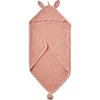 Tag Bunny Hooded Waffleweave Baby Towel Blush Cotton Bath In Pink