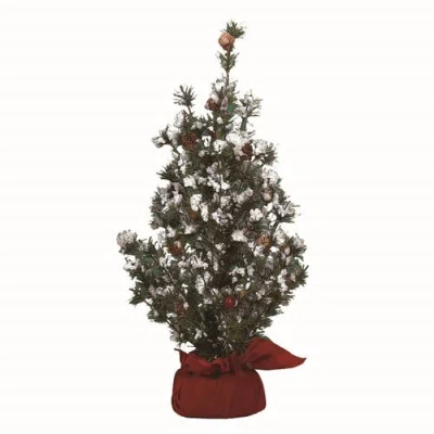 Tag Burnished Gold Green Christmas Tree In Brown