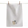 Tag Busy Bee Embroidered Waffle Weave Kitchen Towels White Multi In White