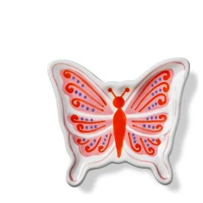Tag Butterfly Trinket Dish Multi Ceramic Everyday