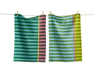 Tag Cabana Stripe Dishtowel S/2 Multi Cotton Summer