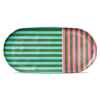 Tag Cabana Stripe Melamine Platter Multi Melamine Summer