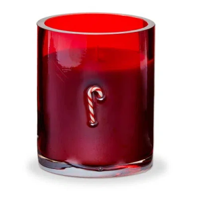 Tag Candy Cane Scented Jar Candle Red Flame 32 Hour Burn