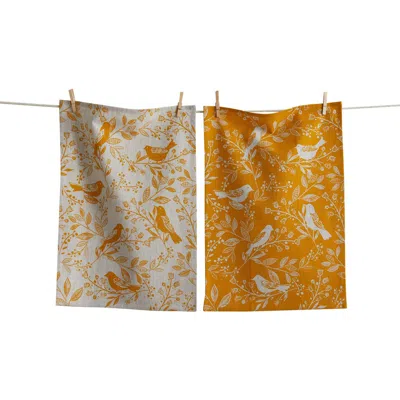 Tag Canyon Print Birds & Vines Dt S/2 Ochre Ochre Cotton Everyday In Yellow
