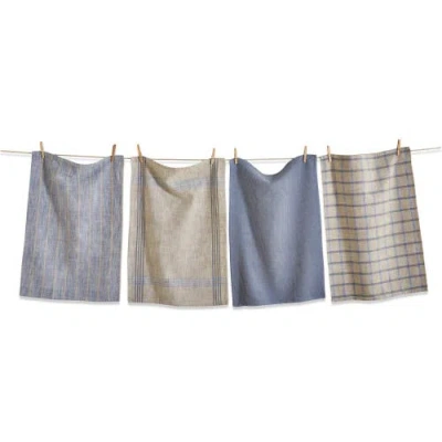 Tag Canyon Woven Denim Blue Cotton Kitchen Dishtowels Set Of 4