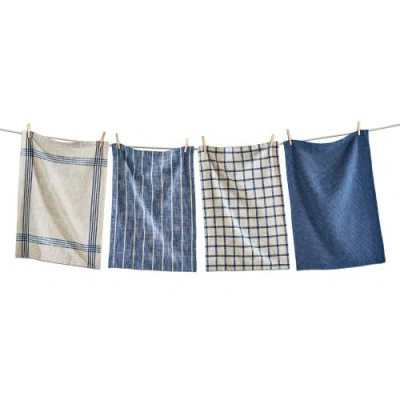 Tag Canyon Woven Dishtowel Set Of 4 Midnight Blue Kitchen Cloths
