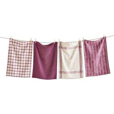 Tag Canyon Woven Dishtowel Set Of 4 Plum Dish Cloth For Drying Dishes And Cooking In Multi
