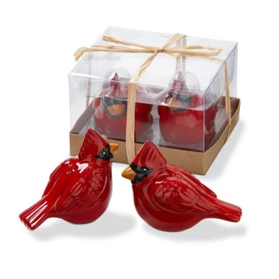 Tag Cardinal Red Ceramic Salt And Pepper Shakers Set Of 2