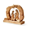 Tag Carved Wood Nativity Scene Decorative Holiday Figurines In Brown