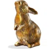 Tag Cast Aluminum Bunny Decor Antique Brass Gold Animal Figurine In Gold