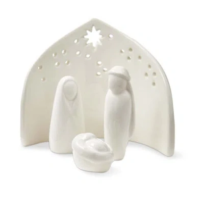 Tag Ceramic Nativity Scene Decorative Holiday Christmas Decor In White