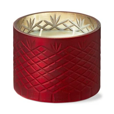 Tag Chai Spice Vanilla Scented Candle Jar Red Wax Christmas Decor