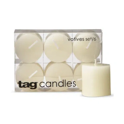 Tag Chapel Basic Unscented Votive Candles Set Of 6 Burn 5 Hours In Brown