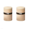 Tag Chapel Ivory Pillar Decorative Wax Candle Set Of 2 Unscented In Neutral
