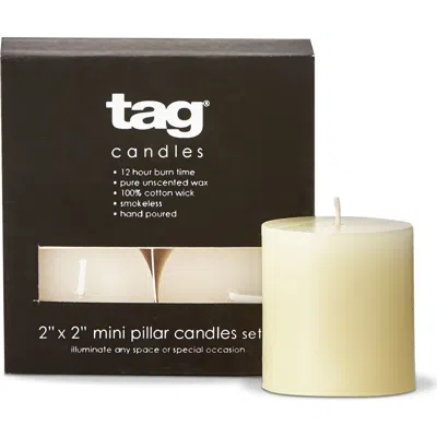 Tag Chapel Mini Pillar Ivory Candles Set Of 4 Unscented In Neutral