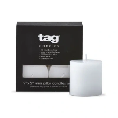 Tag Chapel Mini Pillar White Candles Set Of 4 Unscented