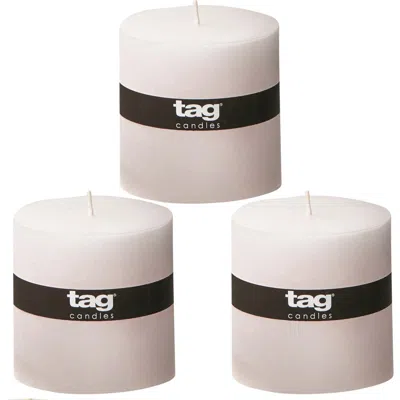 Tag Chapel White Pillar Candle Unscented Long Burning Set Of 3