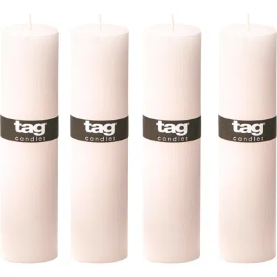 Tag Chapel White Pillar Candles Unscented Long Burning Set Of 4