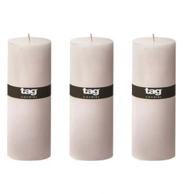 Tag Chapel White Pillar Paraffin Wax Candle Set Of 3 Unscented