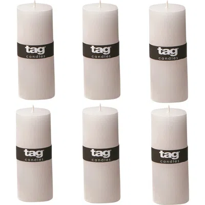 Tag Chapel White Pillar Paraffin Wax Candle Set Of 6 Unscented