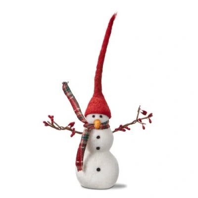Tag Charming Small Snowman Figurine With Branch Arms For Christmas In Multi