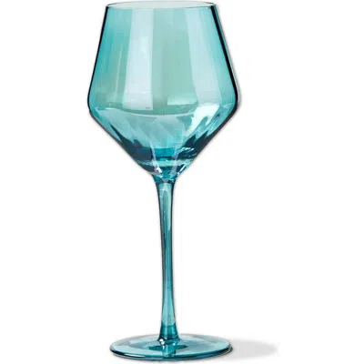 Tag Chelsea Iridescent Aqua Blue Wine Glass Hand Wash Only In Multi