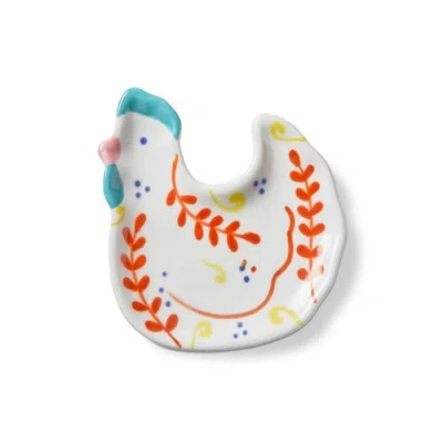 Tag Chicken Trinket Dish Multi Ceramic Everyday