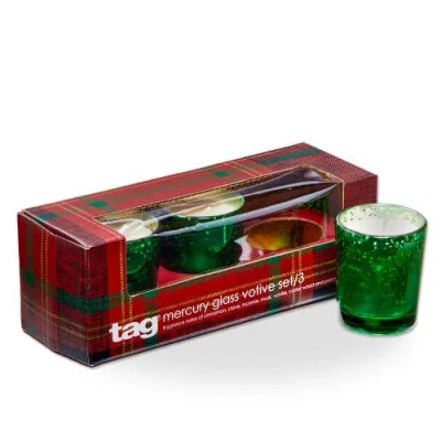 Tag Christmas Fir Mercury Votive Candle In Green