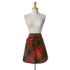 Tag Christmas Plaid Hostess Half Apron Red Multi Cotton In Red