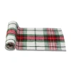 Tag Christmas Red Green White Plaid Table Runner For Holidays In Green