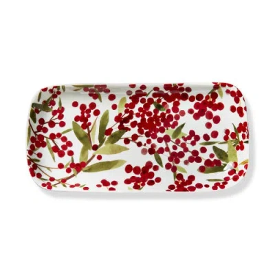 Tag Christmas Red Sprig Serving Platter Dishwasher Safe Everyday Use