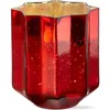 Tag Christmas Red Starlight Blown Glass Tealight Candle Holder In Red