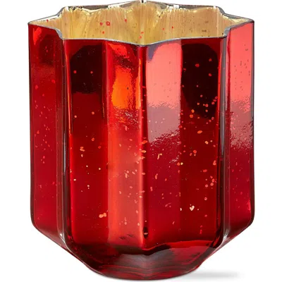 Tag Christmas Red Starlight Blown Glass Tealight Candle Holder