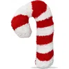 Tag Christmas Red White Candy Cane Shaped Cotton Throw Pillow In Multi