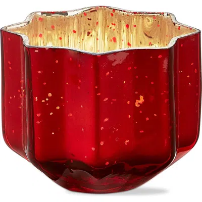 Tag Christmas Starlight Blown Glass Tealight Candle Holder In Red