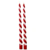 Tag Christmas Twist Taper Candles Red Multi Flame Holiday Decor In Red