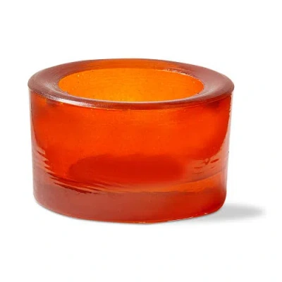 Tag Chunky Orange Glass Tealight Holder For Everyday Use