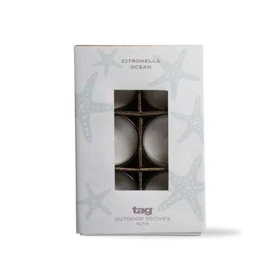 Tag Citro Ocean Glass Votives S/6 In Ivory