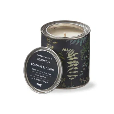 Tag Citronella Coconut Blossom Tin Scented Soy Wax Candle In Black
