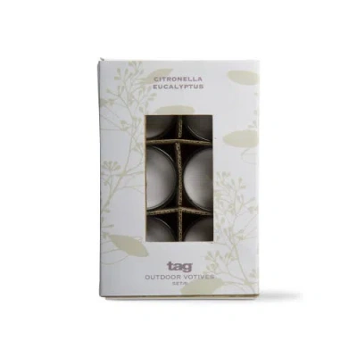 Tag Citronella Eucalyptus Votives Set Of Six Scented Candles In Brown