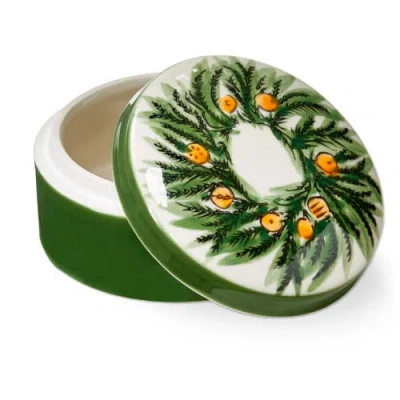 Tag Citrus Grove Ceramic Trinket Dish In Green